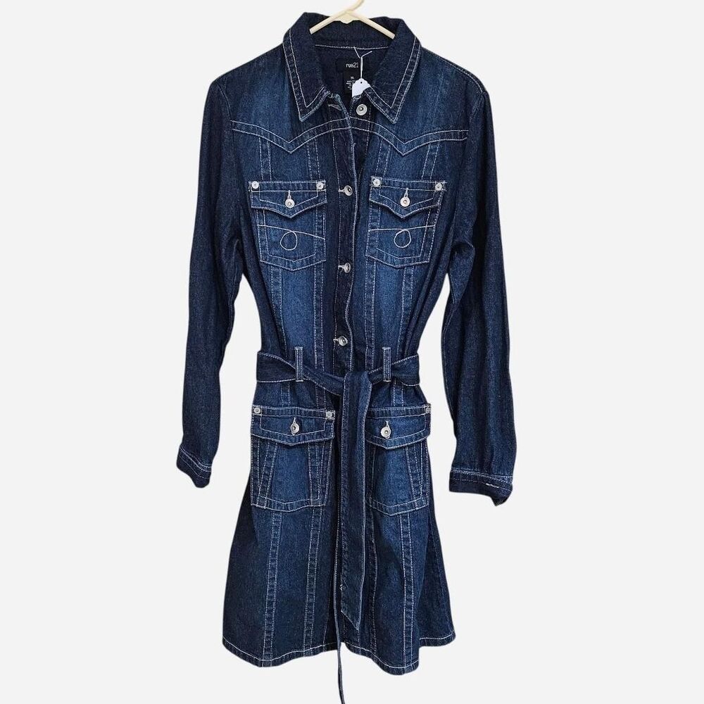 y2k boho western dark denim duster long jacket
